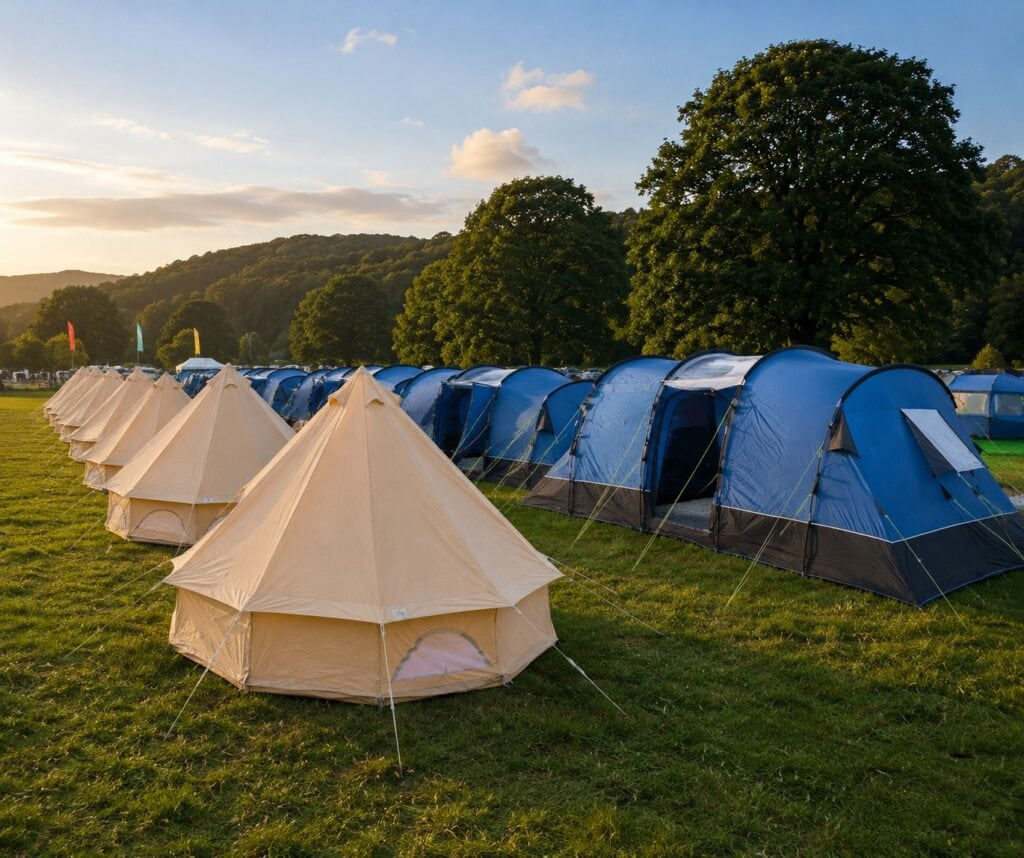 Pre-pitched tents Pre-pitched tents